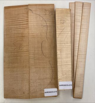 Set B+S+N Curly Maple Violin Master Grade, 2-pcs. back Unique Piece #CG215
